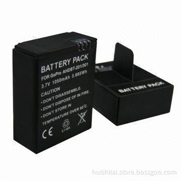 New Camera Batteries for GoPro Hero 3 AHDBT-301/201, 3.7V, 1,050mAh